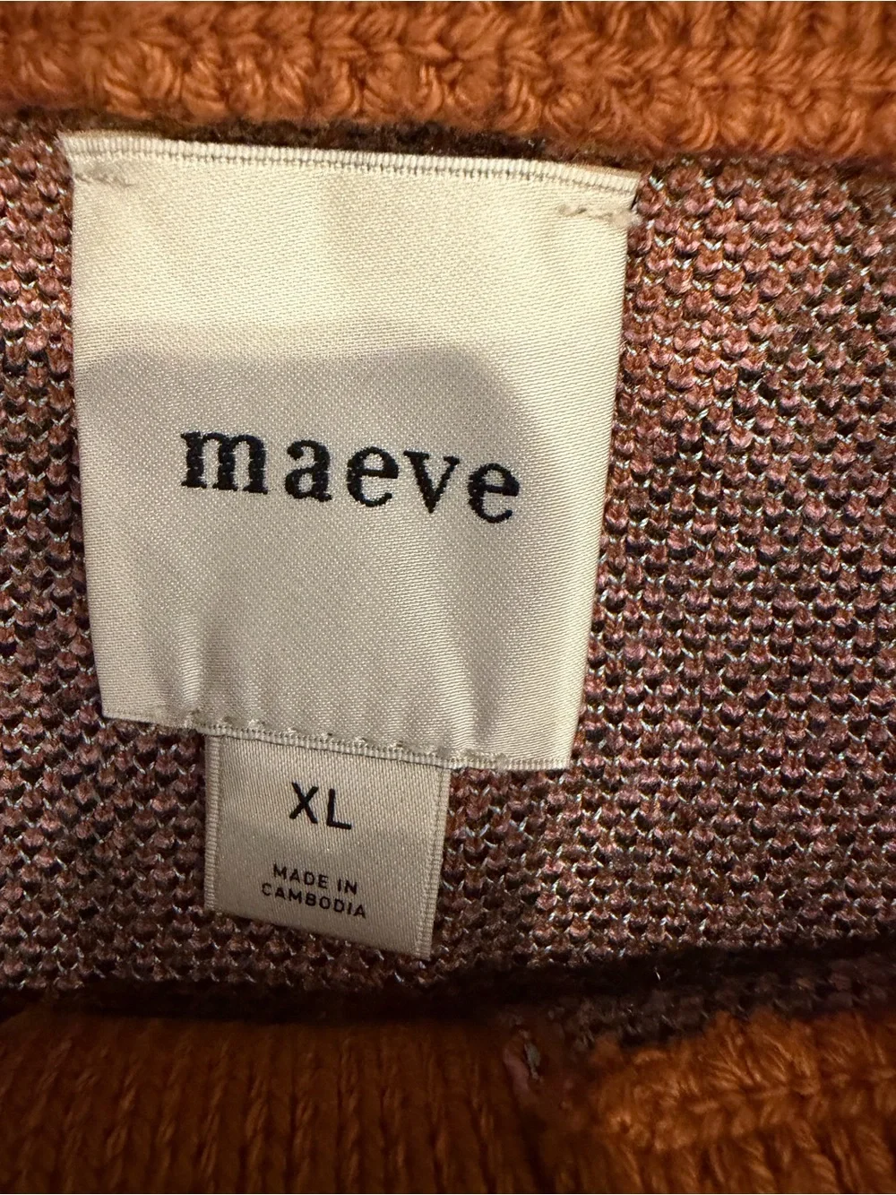 Maeve Brown Black Pink Argyle Cardigan Sweater